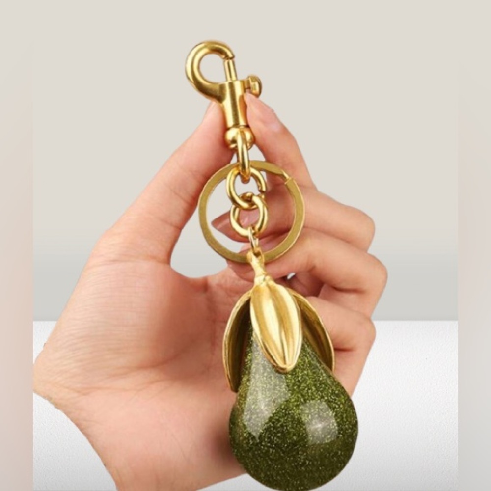 Gold and Green Avocado Key Holder